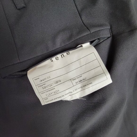 Sene Mens 42X25 Soho Flex Dress Pants Slacks Golf Suit Sport Tech Stretch Black - Picture 3 of 3